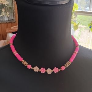 polymer clay bead necklace